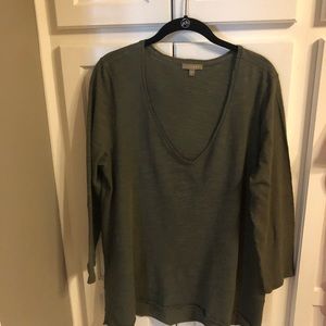 LILLA P olive green knit tunic top sz xl